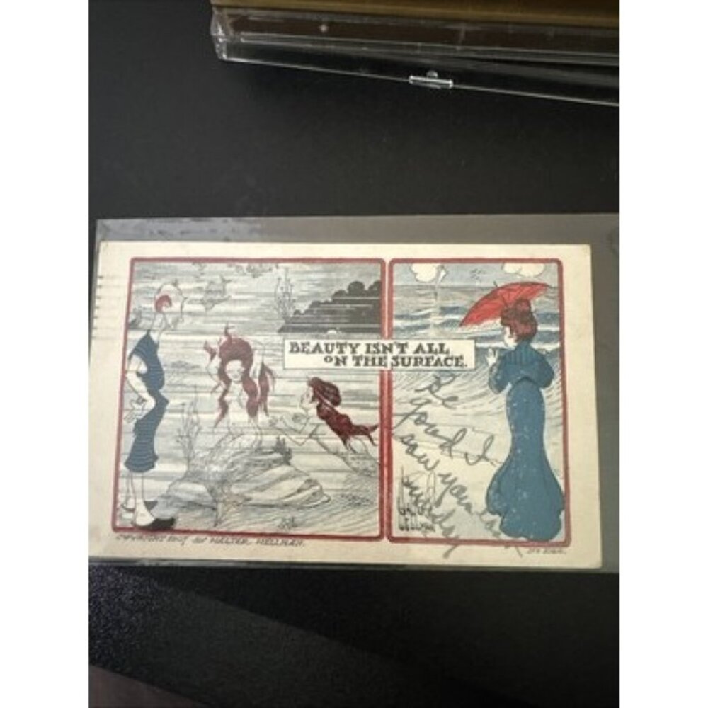 1907 Original WALTER WELLMAN Postcard - Beauty Isn't All on the Surface